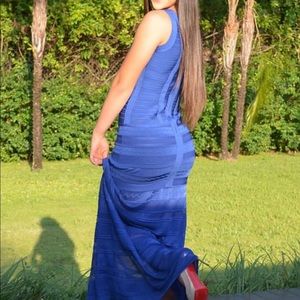 Herve Leger by Max Azria Blue Fit & Flare Size S